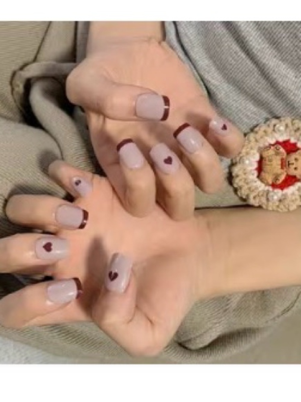 Valentine’s Day Heart Press-On Nails – 24 Piece Set – New ❤️